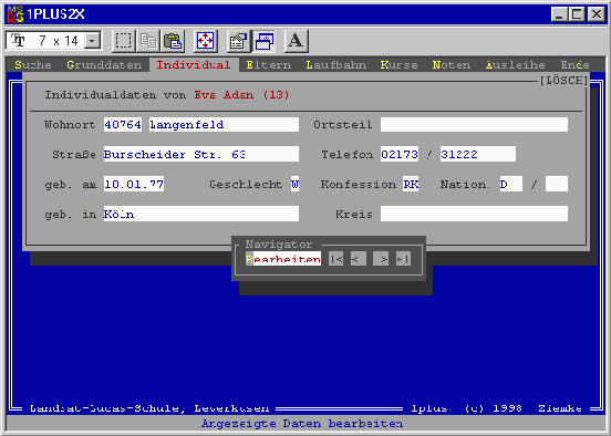 1plus 2.x / Sch�ler-Individualdaten